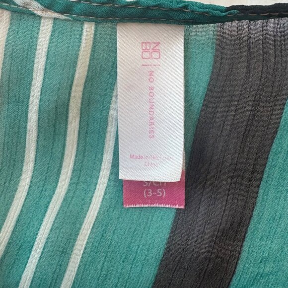 No Boundaries Striped Multicolor Sheer High-Low Ruffle Duster Cardigan Size S - Picture 5 of 11